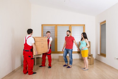 House movers handling a home removal in Bow