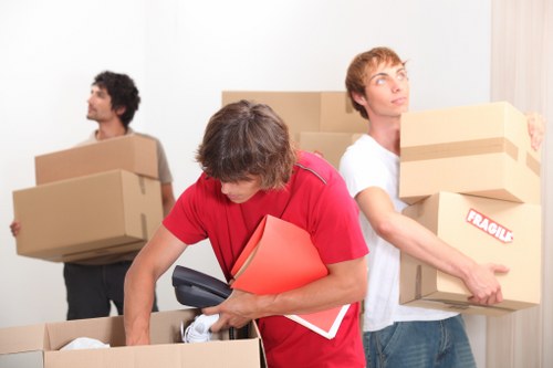 Removals van service planning a move in Bow on a local East London street