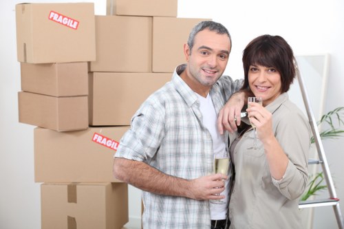 Moving truck near Bow Road for household relocation