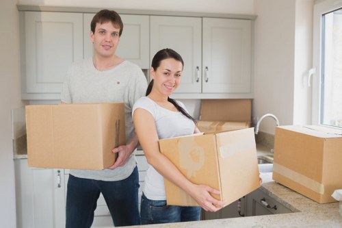 Team preparing an office workspace for relocation